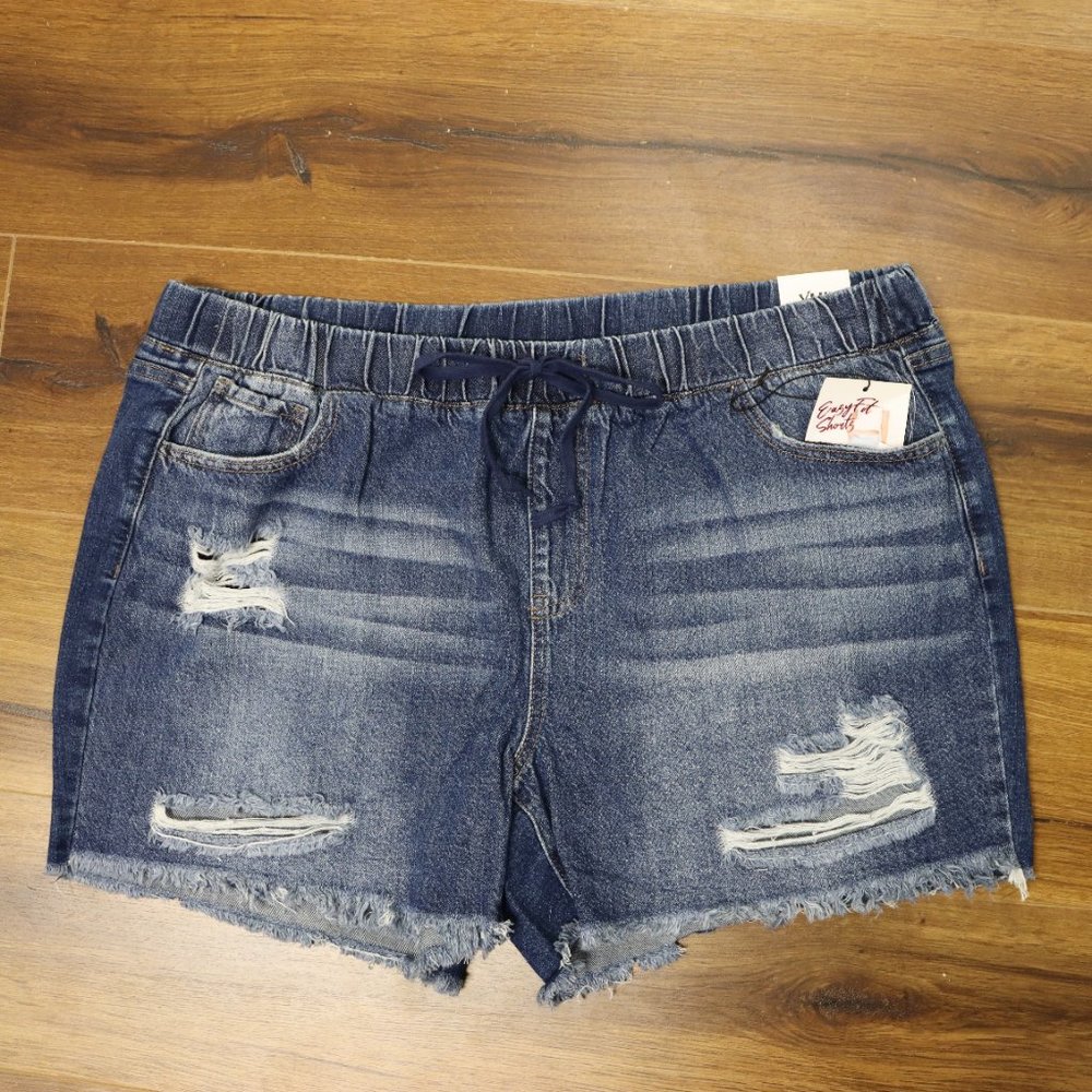 High Rise Dream Jogger Shorts (Dark Wash)